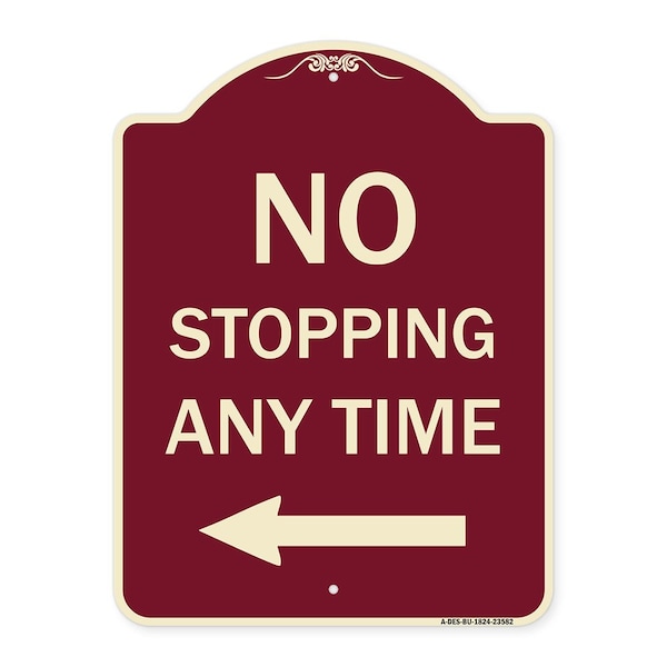 Signmission No Stopping Anytime with Arrow Heavy-Gauge Aluminum Architectural Sign, 24" x 18", BU-1824-23582 A-DES-BU-1824-23582 - main